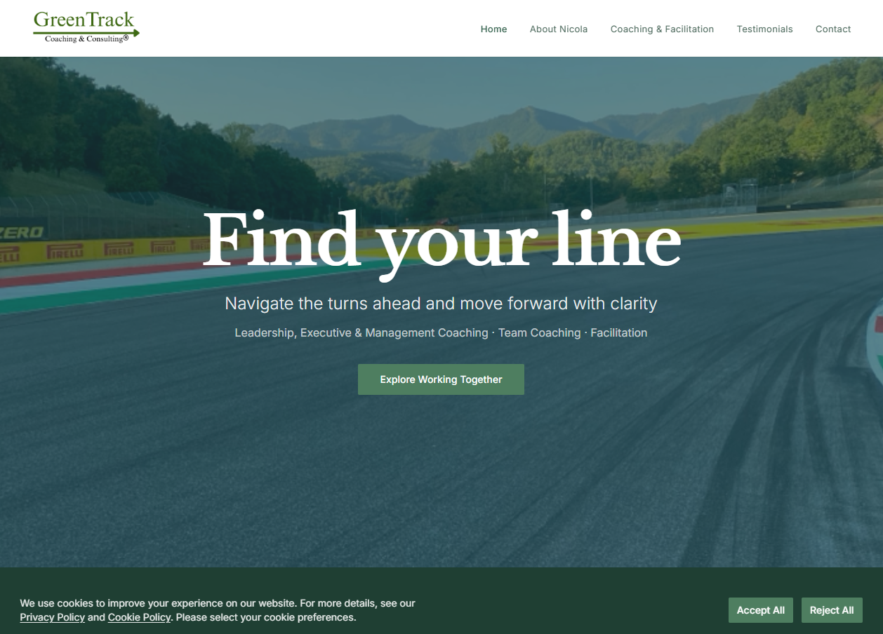 Greentrack Coaching and Consulting website preview